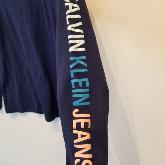 Calvin Klein Jeans Blue Long Sleeve T-Shirt Size S - Picture 2 of 5